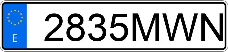 Numer rejestracyjny 2835MWN posiada MG ZS Numer rejestracyjny 2835MWN posiada MG ZS