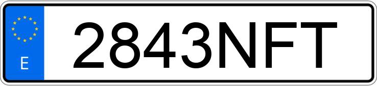 Numer rejestracyjny 2843NFT posiada AUDI A3 SPORTBACK