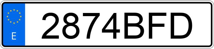 Numer rejestracyjny 2874BFD posiada VOLKSWAGEN GOLF