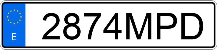 Numer rejestracyjny 2874MPD posiada MG MG4