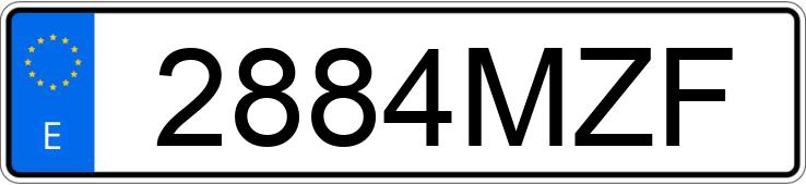 Numer rejestracyjny 2884MZF posiada TESLA MODEL 3