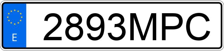 Numer rejestracyjny 2893MPC posiada VOLKSWAGEN GOLF