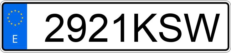Numer rejestracyjny 2921KSW posiada OPEL ZAFIRA