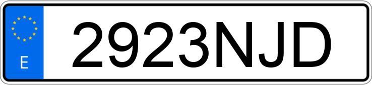 Numer rejestracyjny 2923NJD posiada MERCEDES C (206)