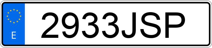 Numer rejestracyjny 2933JSP posiada VOLKSWAGEN TRANSPORTER