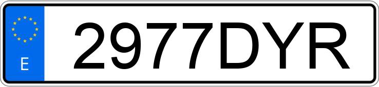Numer rejestracyjny 2977DYR posiada TOYOTA PRIUS