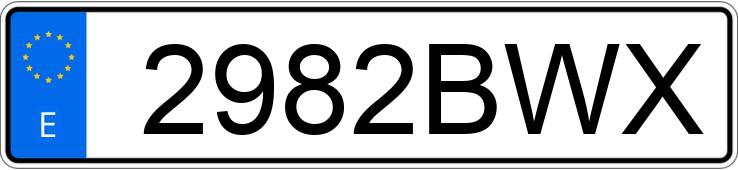 Numer rejestracyjny 2982BWX posiada PEUGEOT 206