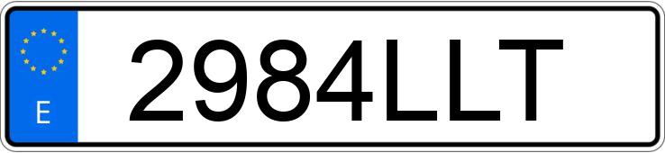 Numer rejestracyjny 2984LLT posiada TOYOTA RAV4