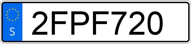 Numer rejestracyjny 2FPF720 posiada  