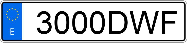 The registration number 3000DWF has MAZDA MAZDA3