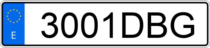 Numer rejestracyjny 3001DBG posiada PEUGEOT 206