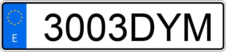 Numer rejestracyjny 3003DYM posiada MAZDA RX-8