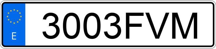 Numer rejestracyjny 3003FVM posiada VOLKSWAGEN GOLF