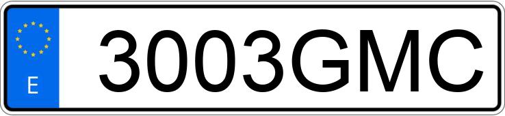 Die Registrierungsnummer 3003GMC hat FORD FIESTA