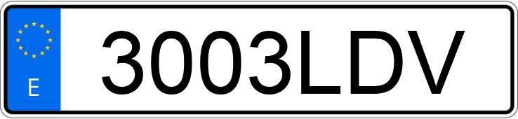 Numer rejestracyjny 3003LDV posiada SEAT IBIZA