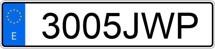 Numer rejestracyjny 3005JWP posiada VOLKSWAGEN GOLF