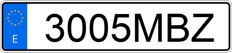 O número de registro 3005MBZ tem MG ZS