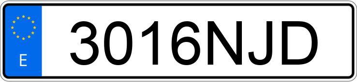 Numer rejestracyjny 3016NJD posiada TESLA MODEL 3