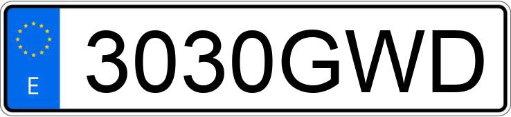 Numer rejestracyjny 3030GWD posiada OPEL CORSA