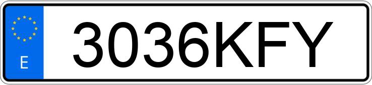 Numer rejestracyjny 3036KFY posiada DACIA LODGY