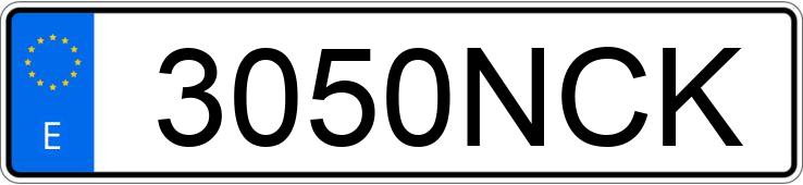 Numer rejestracyjny 3050NCK posiada PORSCHE TAYCAN