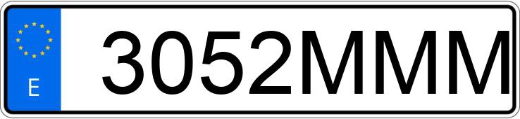 Numer rejestracyjny 3052MMM posiada AUDI A3 SPORTBACK