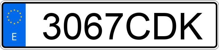 Numer rejestracyjny 3067CDK posiada PEUGEOT PARTNER