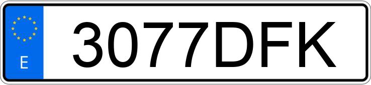 Numer rejestracyjny 3077DFK posiada ROVER 45
