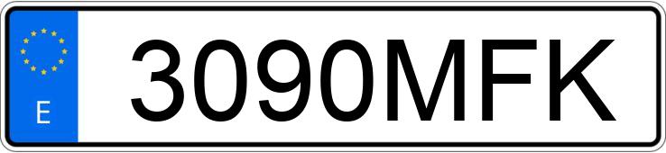 Numer rejestracyjny 3090MFK posiada MAZDA MAZDA6