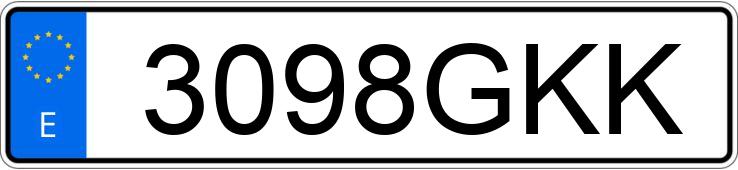 Numer rejestracyjny 3098GKK posiada TOYOTA COROLLA