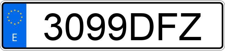 Numer rejestracyjny 3099DFZ posiada VOLKSWAGEN GOLF