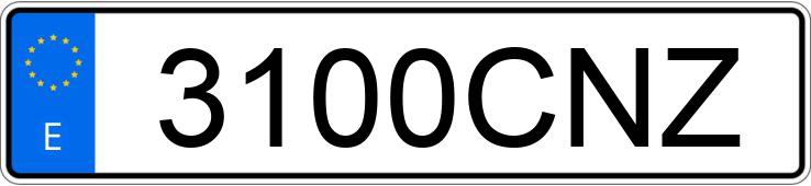 Numer rejestracyjny 3100CNZ posiada PEUGEOT 206