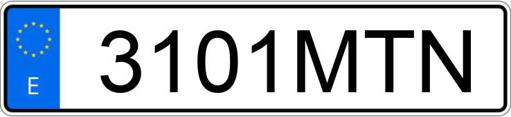 Numer rejestracyjny 3101MTN posiada VOLKSWAGEN GOLF