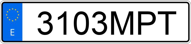 Numer rejestracyjny 3103MPT posiada AUDI A1 SPORTBACK