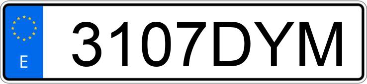 Numer rejestracyjny 3107DYM posiada PEUGEOT 307