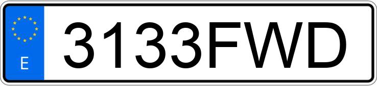 Numer rejestracyjny 3133FWD posiada PEUGEOT 207