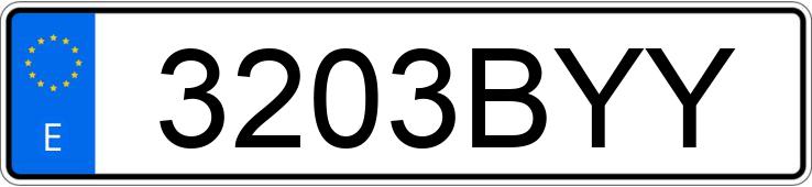 Numer rejestracyjny 3203BYY posiada VOLKSWAGEN PASSAT