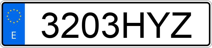 The registration number 3203HYZ has PEUGEOT PARTNER The registration number 3203HYZ has PEUGEOT PARTNER