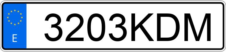 Numer rejestracyjny 3203KDM posiada VOLKSWAGEN TOURAN