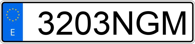 Numer rejestracyjny 3203NGM posiada VOLKSWAGEN GOLF