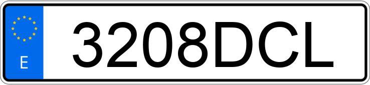 Numer rejestracyjny 3208DCL posiada PEUGEOT 206