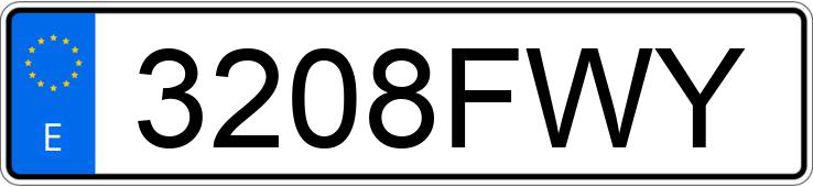 Numer rejestracyjny 3208FWY posiada OPEL ASTRA