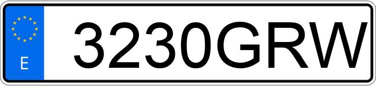 Numer rejestracyjny 3230GRW posiada CHEVROLET-GM CRUZE