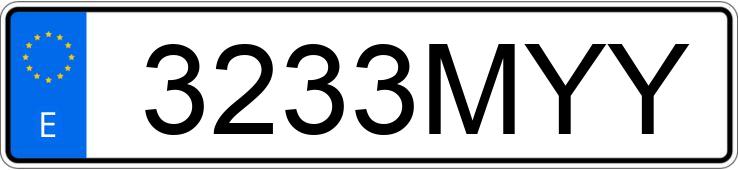 Numer rejestracyjny 3233MYY posiada TOYOTA RAV4