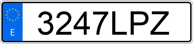 Numer rejestracyjny 3247LPZ posiada PEUGEOT EXPERT