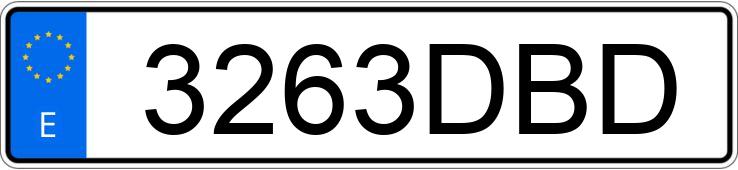Numer rejestracyjny 3263DBD posiada PEUGEOT 206