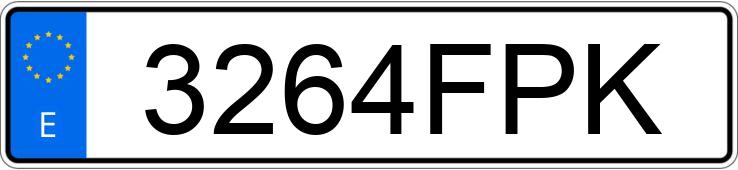 Numer rejestracyjny 3264FPK posiada VOLKSWAGEN GOLF