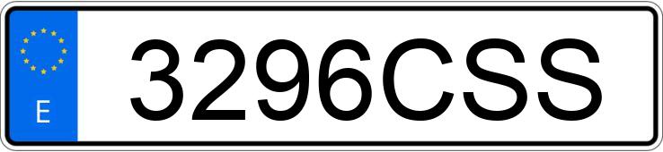 Numer rejestracyjny 3296CSS posiada Vw Golf
