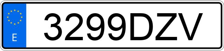 Numer rejestracyjny 3299DZV posiada VOLKSWAGEN EOS