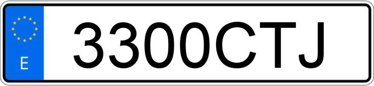 Numer rejestracyjny 3300CTJ posiada CITROEN C8